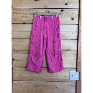 Fat Face Girls Pink Cotton Cargo Pants Straight Leg Utility Trousers Size 4-5 Yr